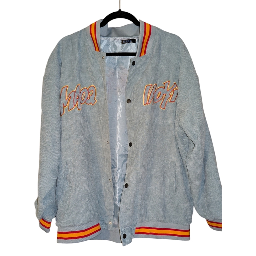 Varsity bomber jacket L